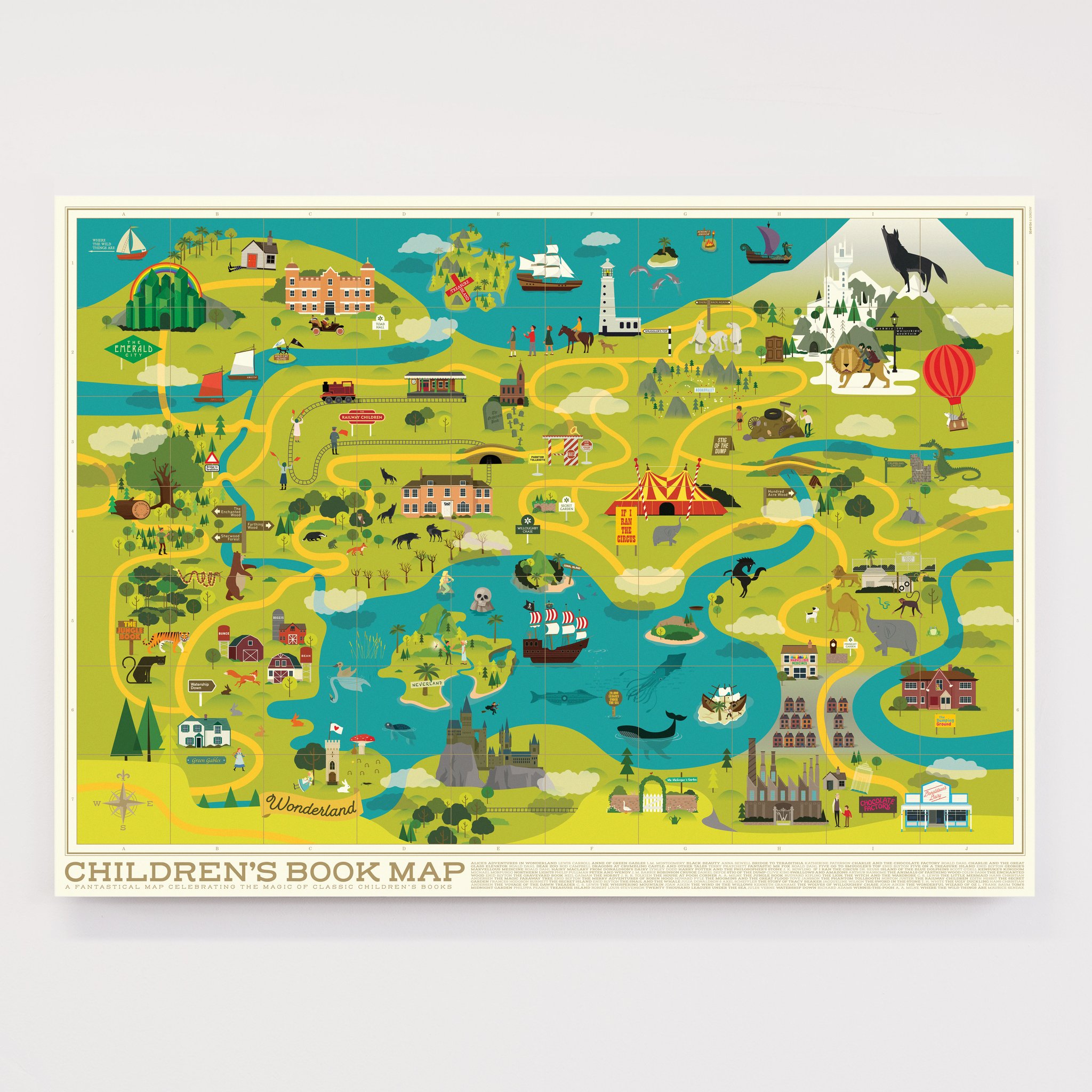 A detailed views of the Children's Book Map