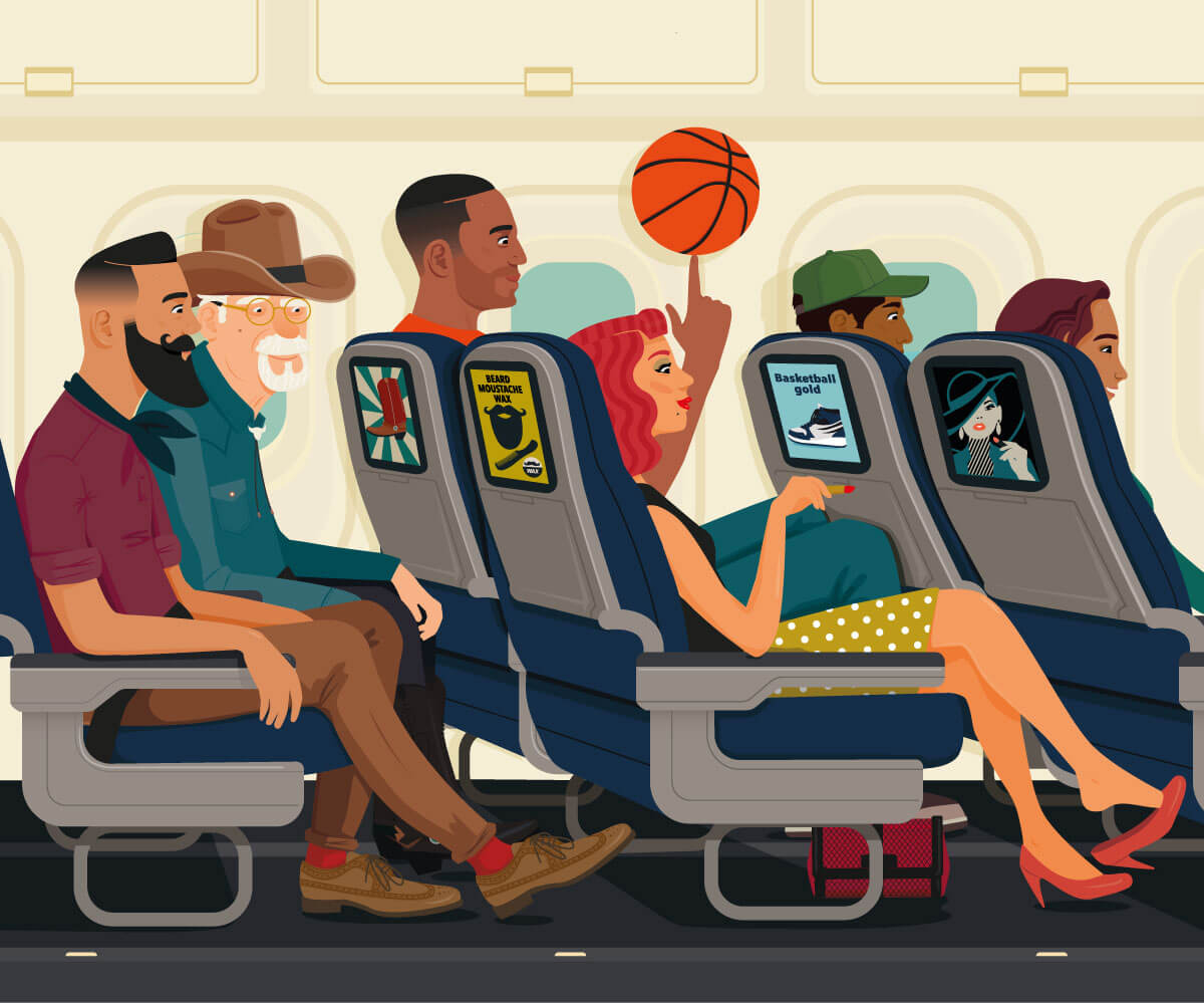 Scene depicting in-flight entertainment